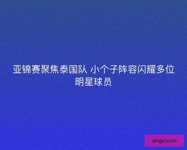 亚锦赛聚焦泰国队 小个子阵容闪耀多位明星球员