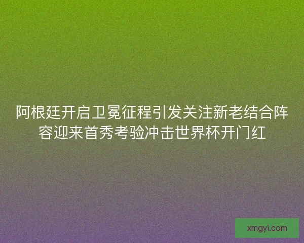 阿根廷开启卫冕征程引发关注新老结合阵容迎来首秀考验冲击世界杯开门红